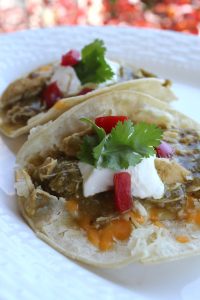 Chile Verde Chicken Tacos