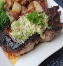 Grilled Steak with Herb Butter
