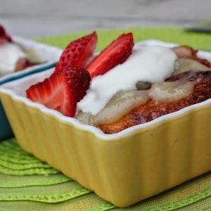 strawberry vanilla bread pudding