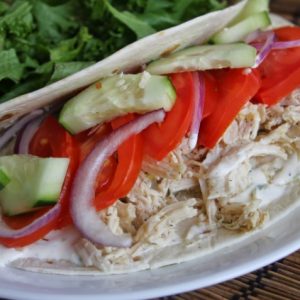 Slow Cooker Chicken Tzatziki Wraps