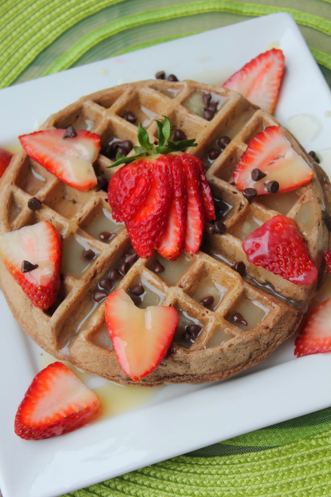 Recipe: Breakfast, Recipe: Bread, chocolate waffles, double chocolate waffles, strawberries, specialty syrup, butter syrup
