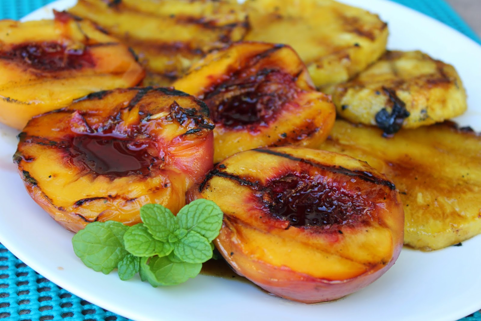 Recipe: Healthy, Recipe: Fruit, Recipe: Side Dishes, Recipe: Dessert, grilled fruit, marinated grilled pineapple, Grilled Peaches and Pineapple with Honey Lime Glaze, Deals to Meals