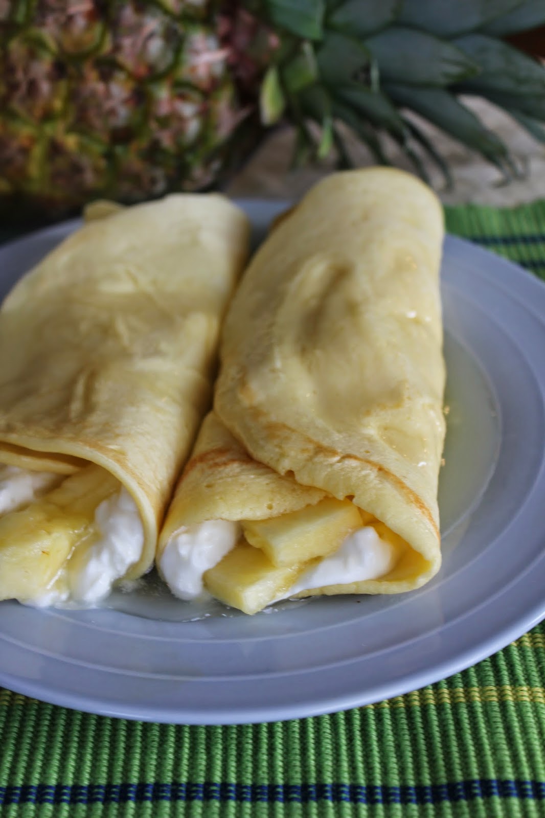 pina colada crepes, pina colada breakfast, Recipe: Breakfast, Recipe: Fruit, Deals to Meals, easy breakfast ideas, fresh pineapple, pineapple recipe