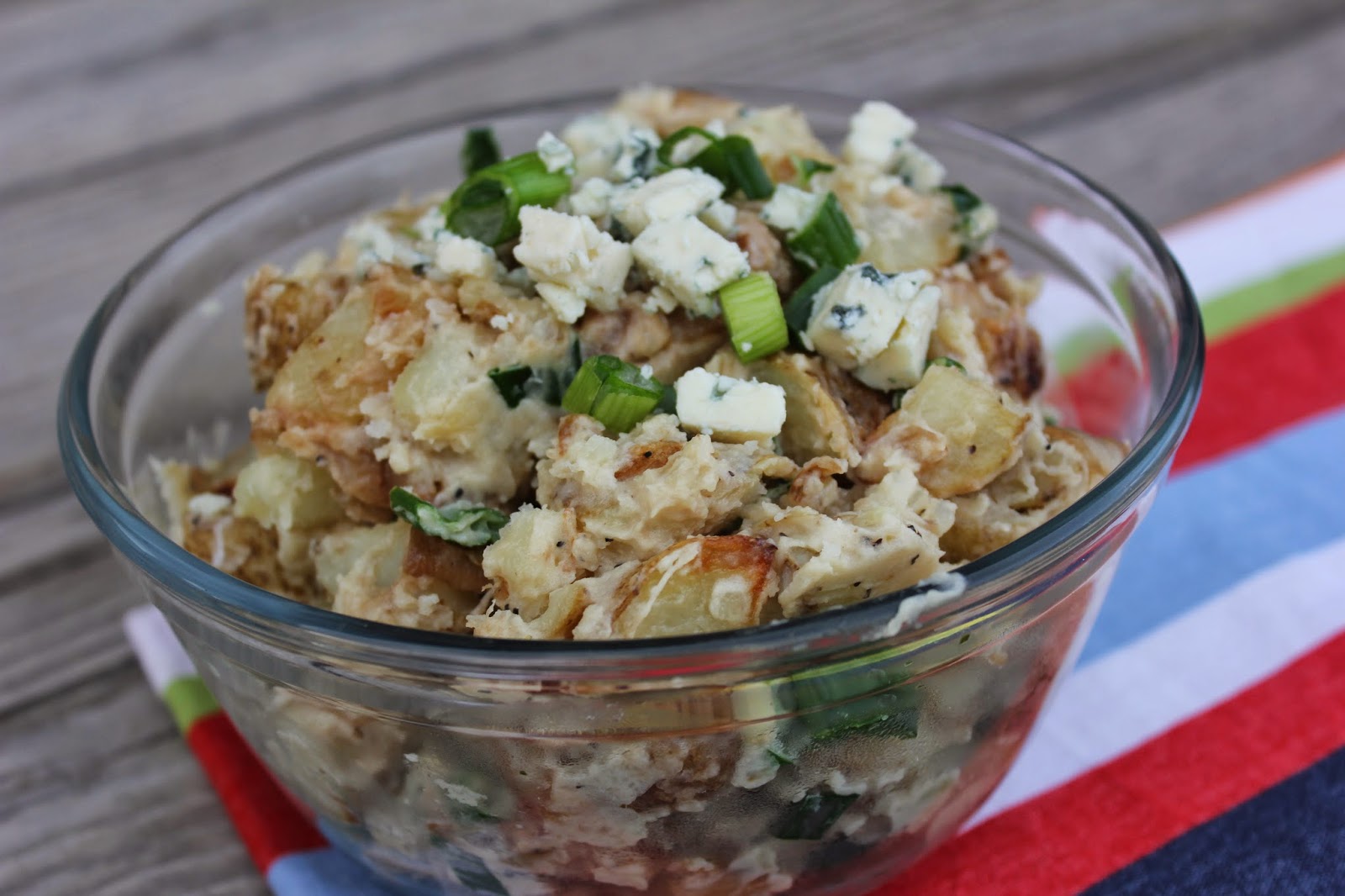 Recipe: Salad, Recipe: Side Dishes, summer bbq's, summer salads, potato salad, blue cheese, warm potato salad, Blue Cheese Potato Salad