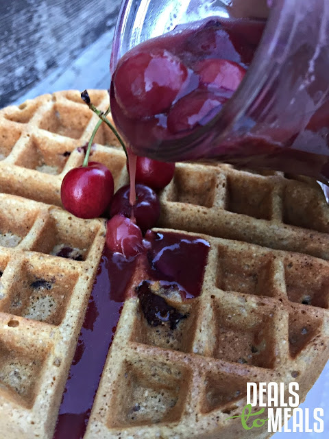 Deals to Meals, Recipe: Breakfast, Recipe: Food Storage, Recipe: Healthy, Cherry Jubilee Waffles with Cherry Syrup