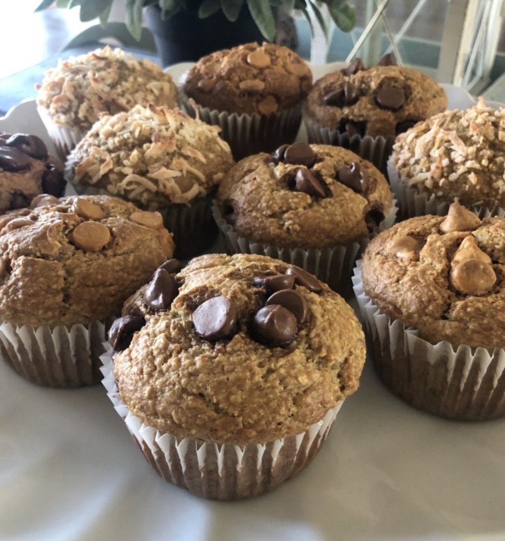 Flourless Blender Banana Chocolate Chip Muffins