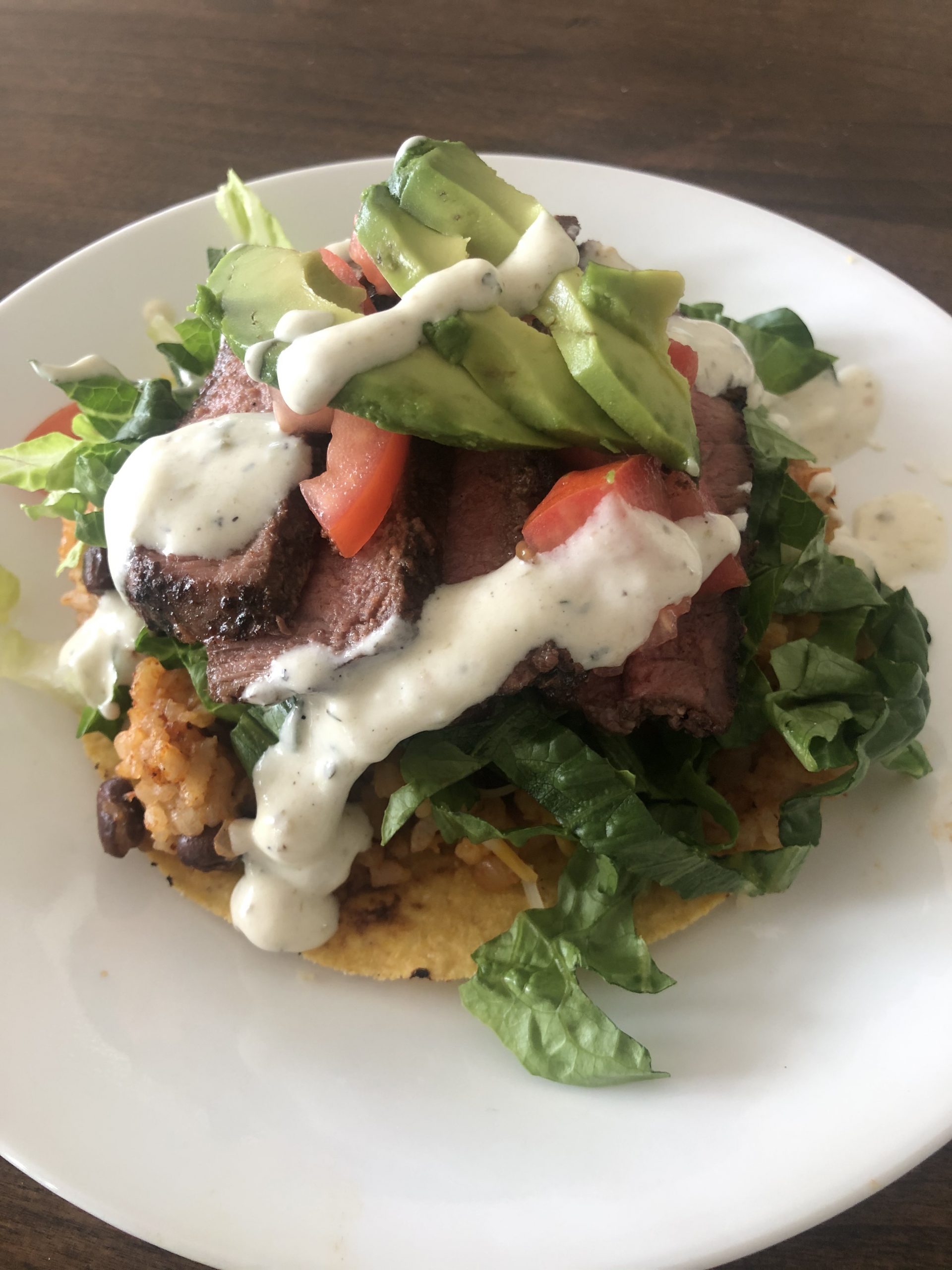 Marinated Grilled Steak Tostada