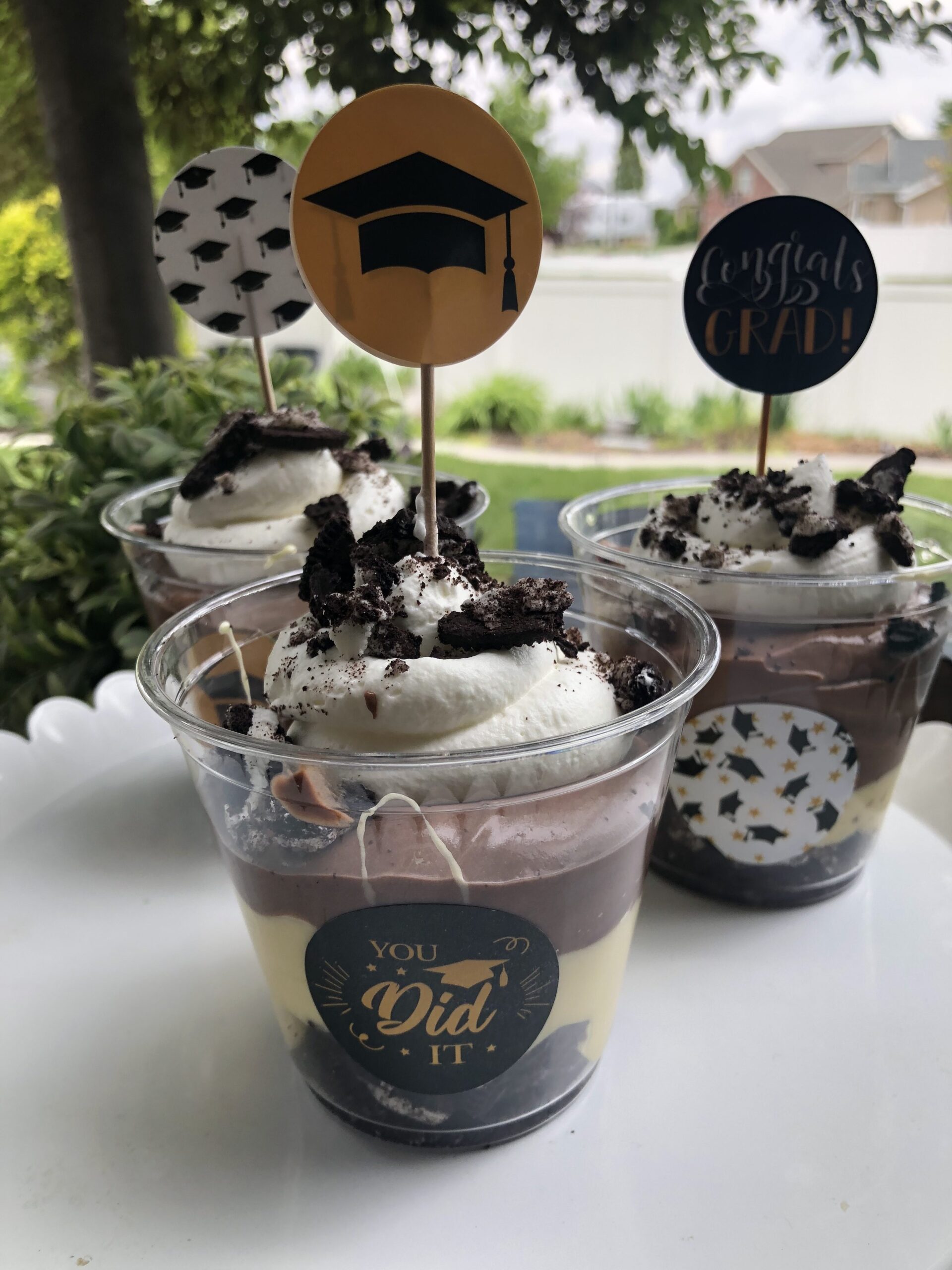 Graduation Pudding Cups