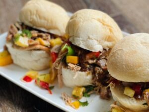 jamaican jerk pulled pork sandwiches